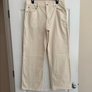 American Eagle Cream Stretch Denim Jeans
